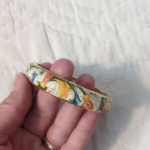 Floral Paper Bangle Bracelet